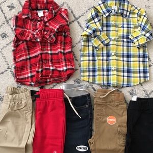 Baby Boy Toddler 18 Months Fall Pants Shirt Lot